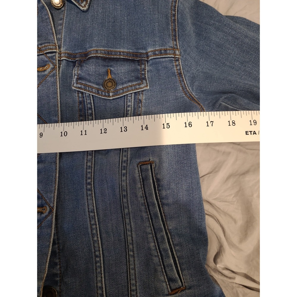 PrAna women SZ S Denim Jean Trucker Jacket casual boho coastal utility country - Picture 7 of 11